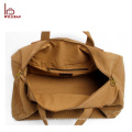 Travel Men Duffel Bag Leather Canvas Foldable Custom Duffle Bag